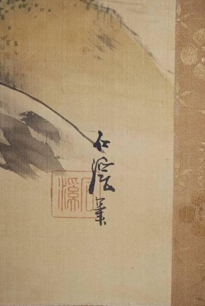 真作/石渓/梅花山村図/布袋屋掛軸HB-133 - メルカリ