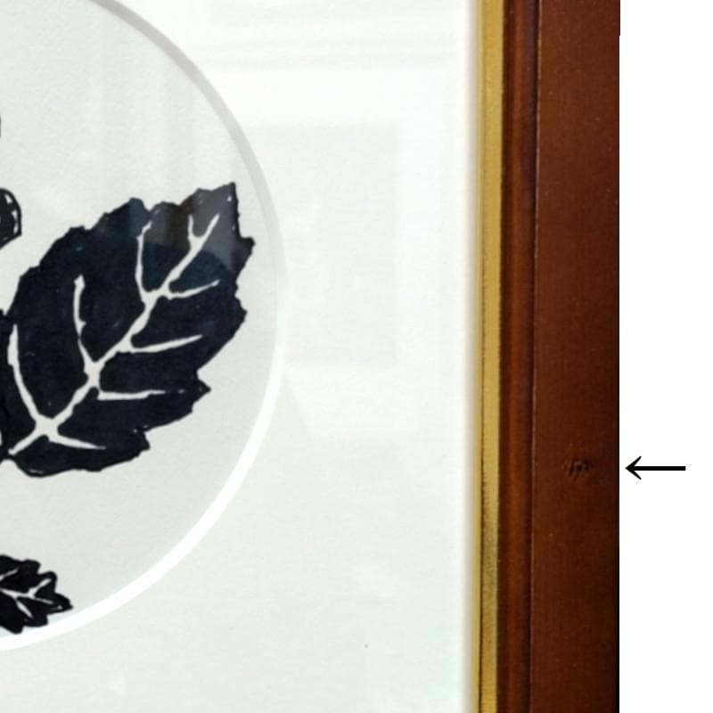 ☆坂本直行☆「ハンノキの実」ペン画 径145mm円