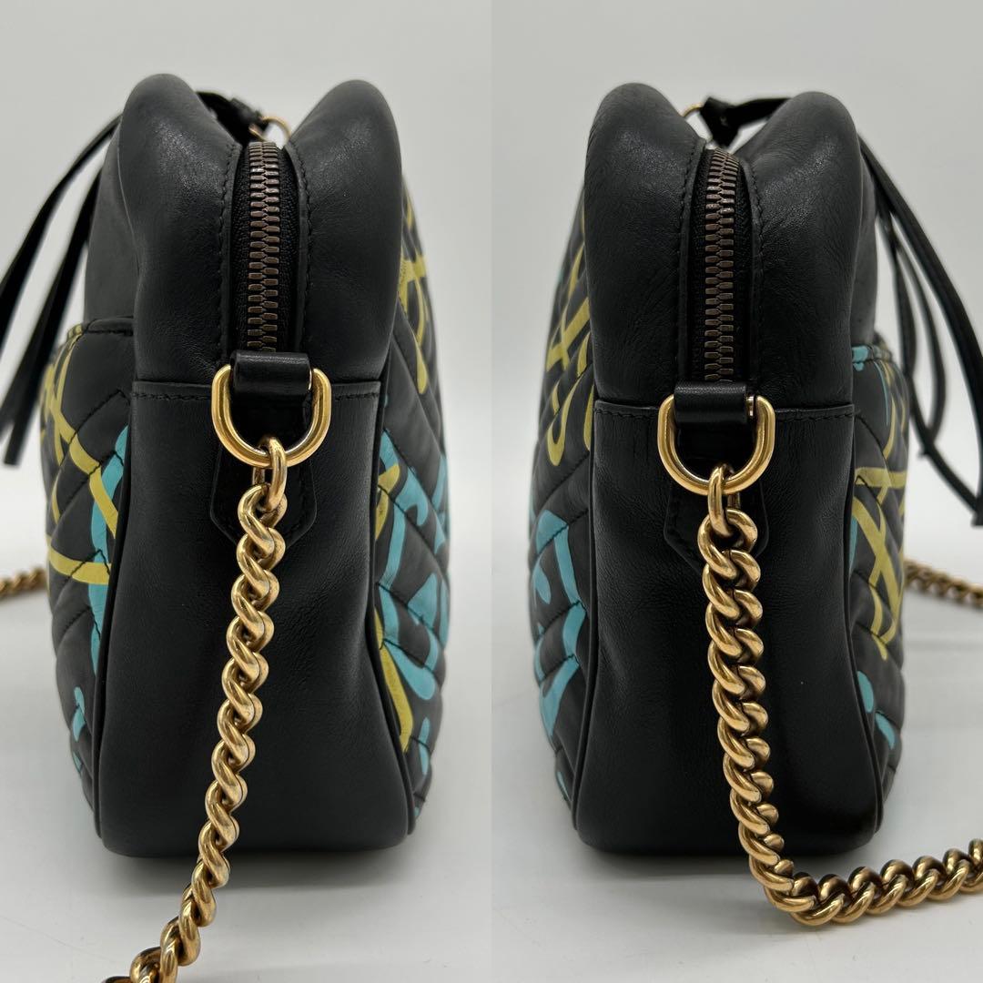 美品】グッチ GG マーモント ゴースト チェーンショルダーバッグ