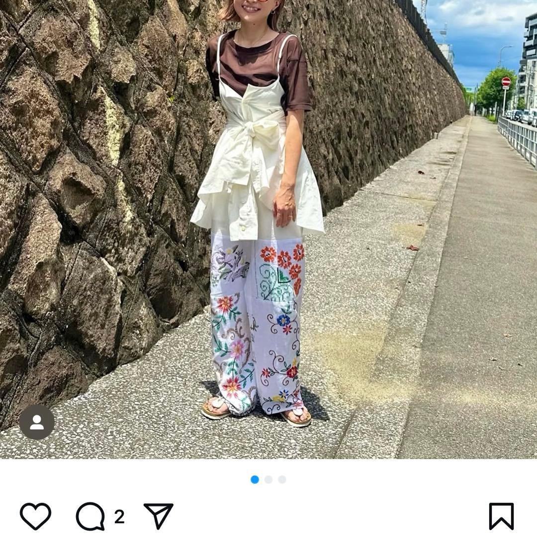 RYU KAGA リボン付きキャミソール