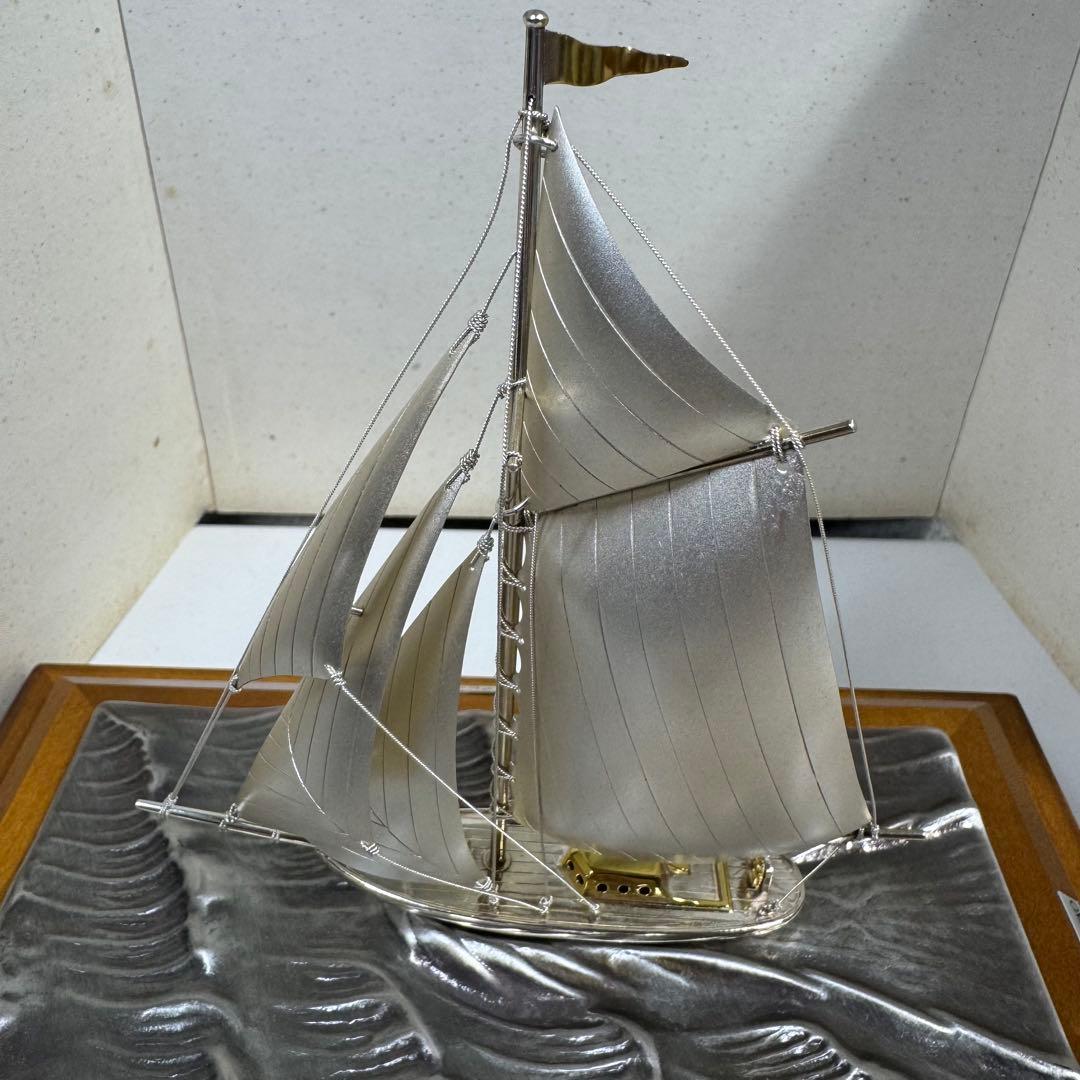 武比古 銀製 ヨット5号 1本マスト ガラスケース付き 関工芸 TAKEHIKO