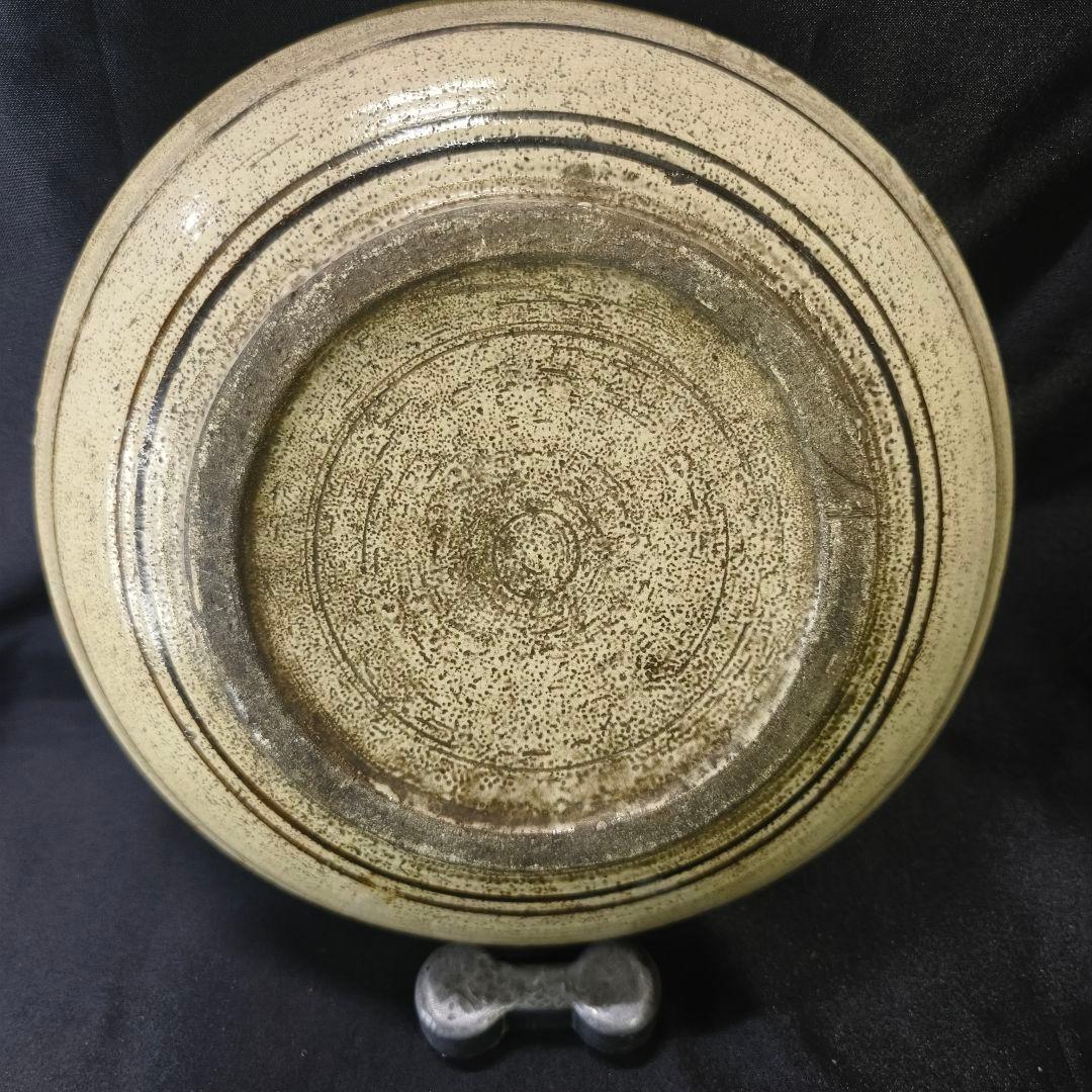 古瀬戸絵皿 行灯皿 手描き江戸骨董 古美術品 旧家蔵出し コレクター