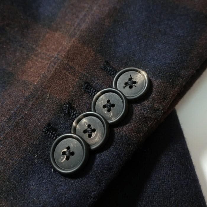 タリアトーレ ジャケット/ウール/ ネイビー×ブラウン48（5403)bjbea