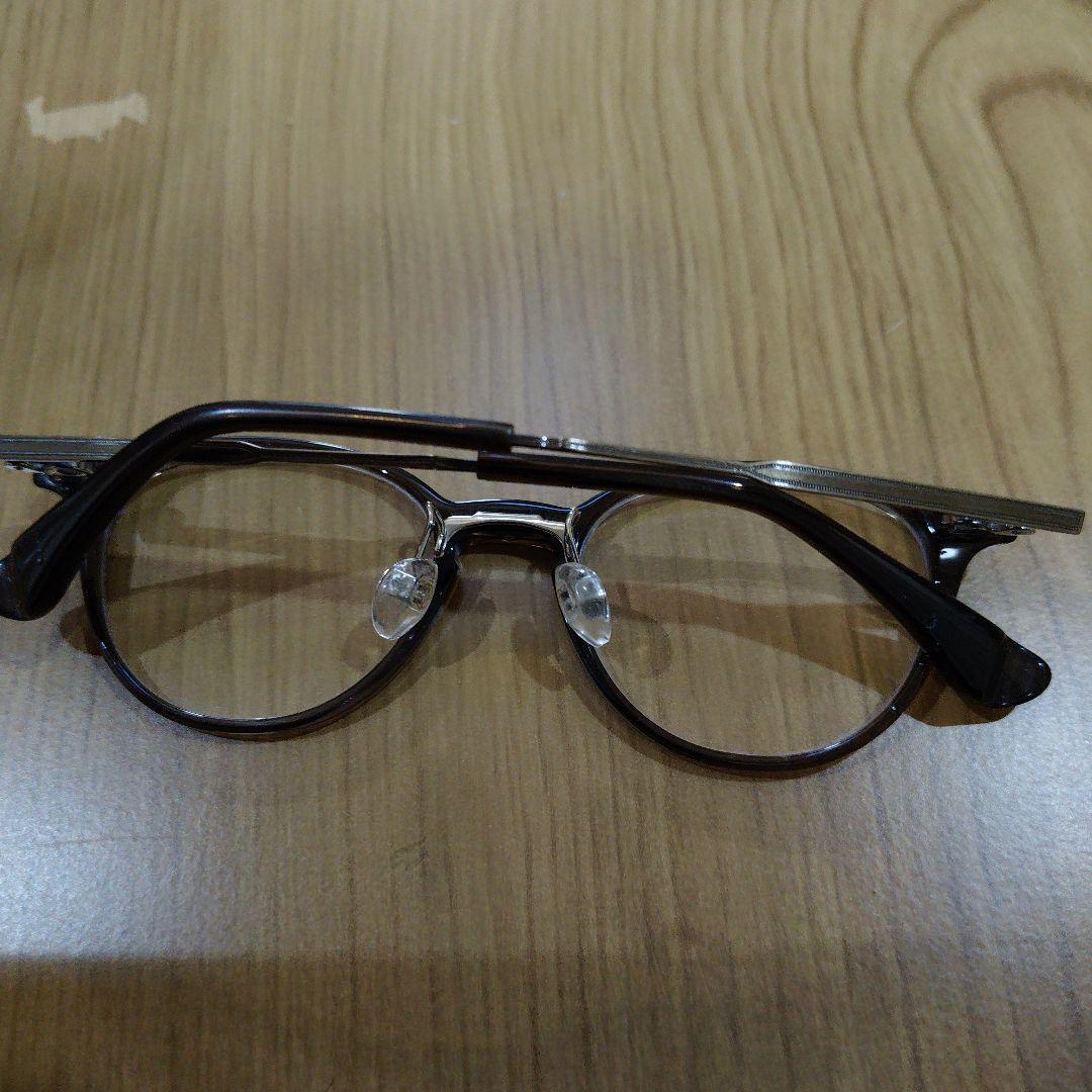 ブラウン ラウンドメタルフレーム メガネ(度あり) メガネ(度あり