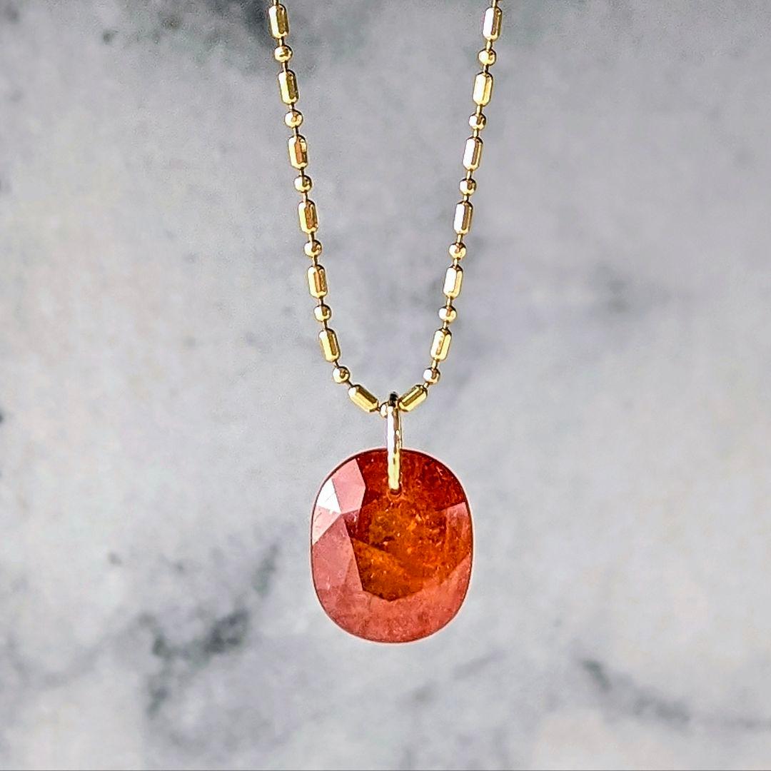 ♢N様♢専用K18 大粒マンダリンガーネット 6.74ct ペンダントトップ