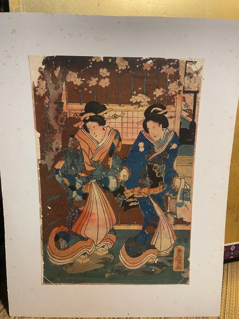 江戸浮世絵版画一陽齋豊国1847年摺り佐野喜