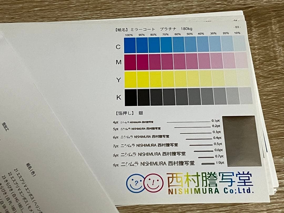 同人誌 印刷 西村謄写堂 特殊紙箔押し見本帳 - メルカリ