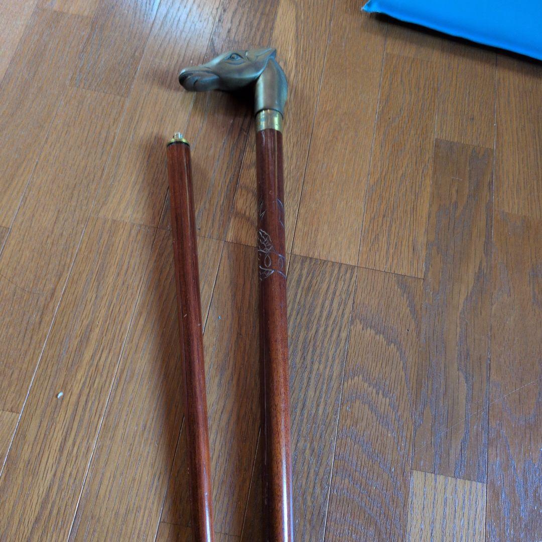 アンティーク)馬の頭のハンドル付き杖 M109872626 - 杖・ステッキ新しい