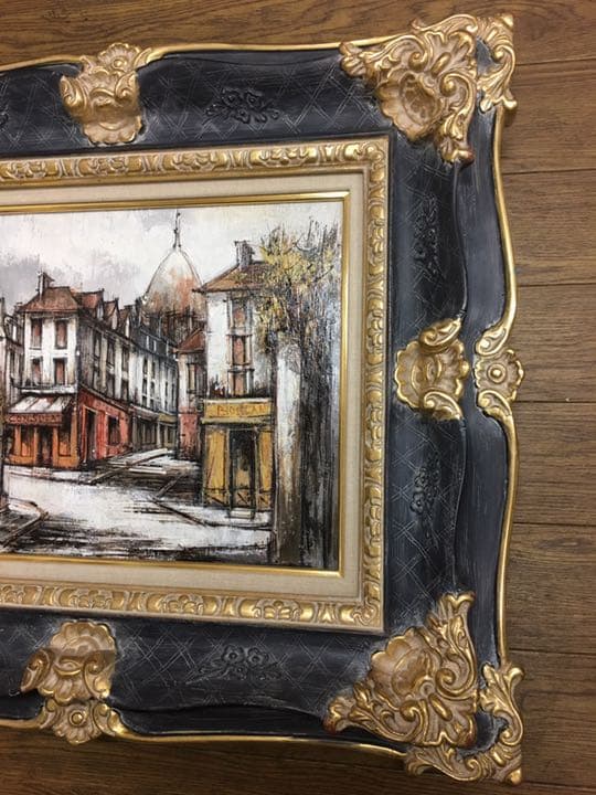 名品フランス画家ファルシーの冬のパリモンマルトル通り6号油