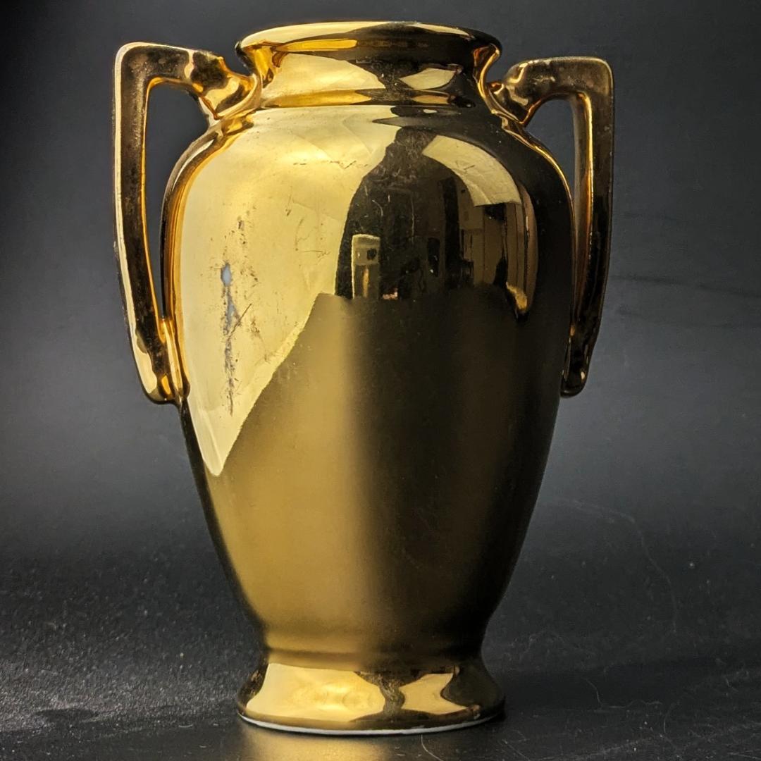 ノリタケ 森村組 金彩 “Mリース”ミニチュア花瓶 アンティーク輸出品