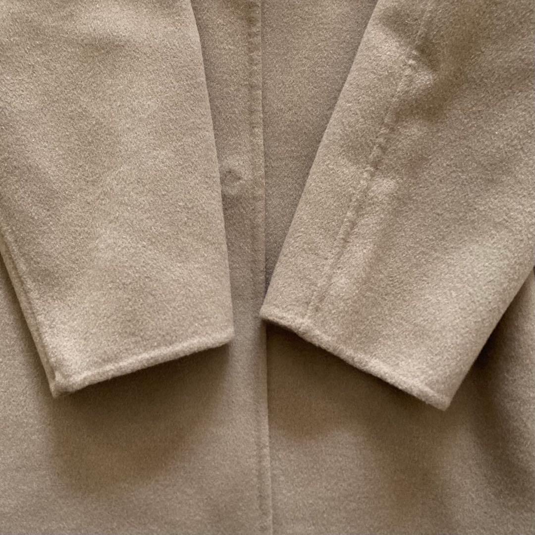 美品】INDIVI 36 ハミルトンラムズウール ステンカラーリバーコート