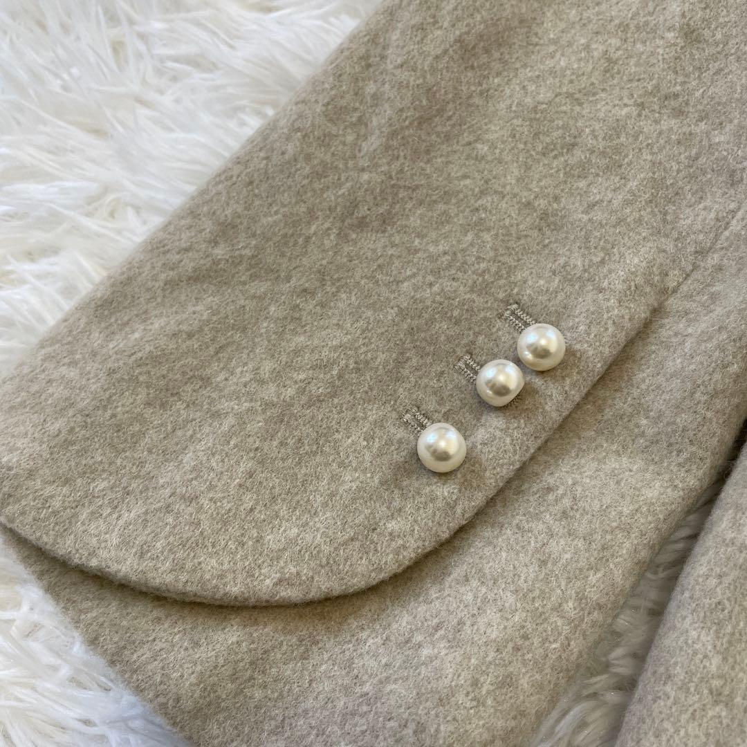 新品未使用】ORGUE オルグ メルトンパールジャケットコート ベージュ