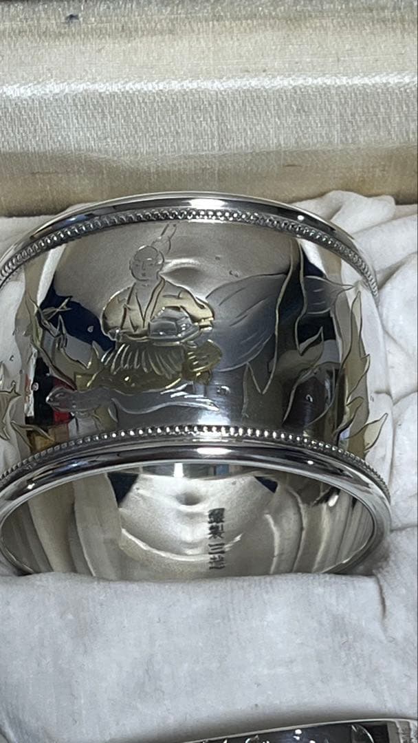 和レトロ 三越 特選 銀製 シルバー ベビースプーン＆ナプキンリング