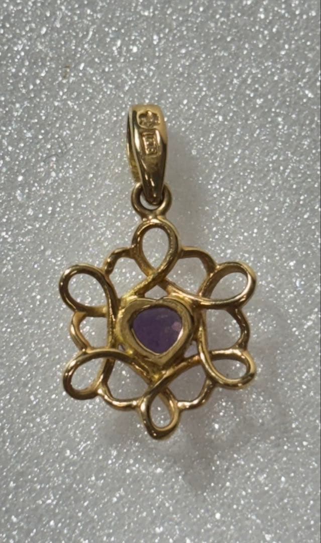 【 K18 / ネックレストップ 】アメジスト 0.85g アクセサリー