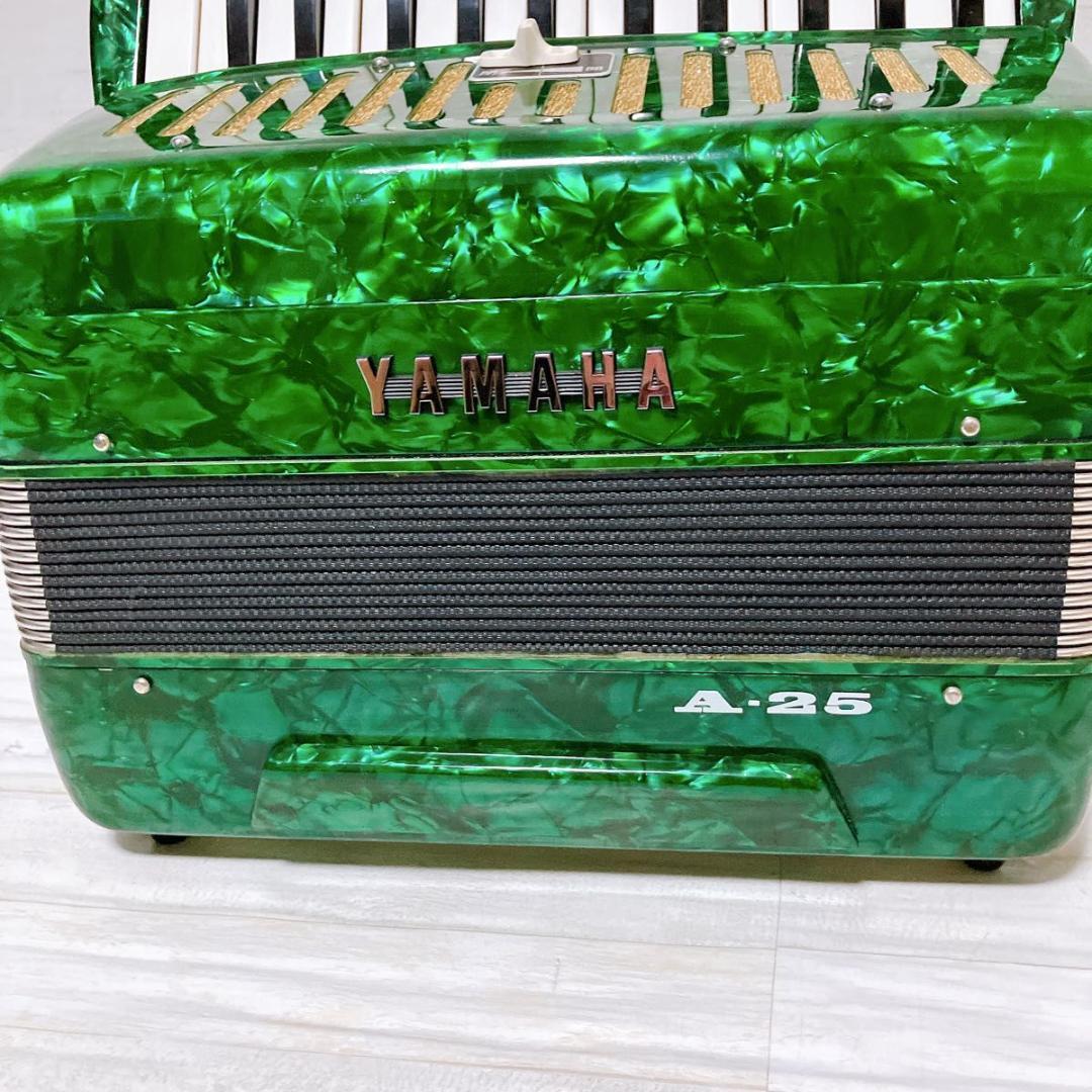 YAMAHA アコーディオン 25鍵盤 A-25 レトロ グリーン 鍵盤 初心者