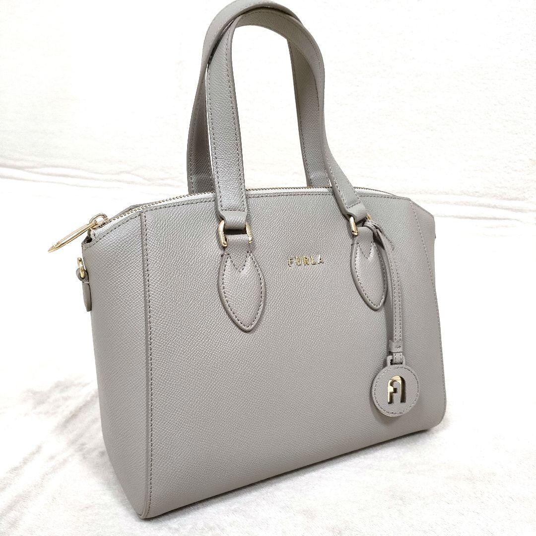 FURLA フルラ ミネルヴァ S サッチェル グレージュ 2wayハンドバッグ