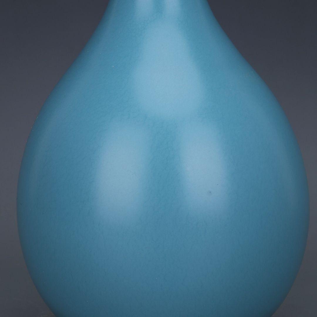 清雍正汝釉天青色玉壺 景徳鎮 陶磁器 装飾品 現代工芸