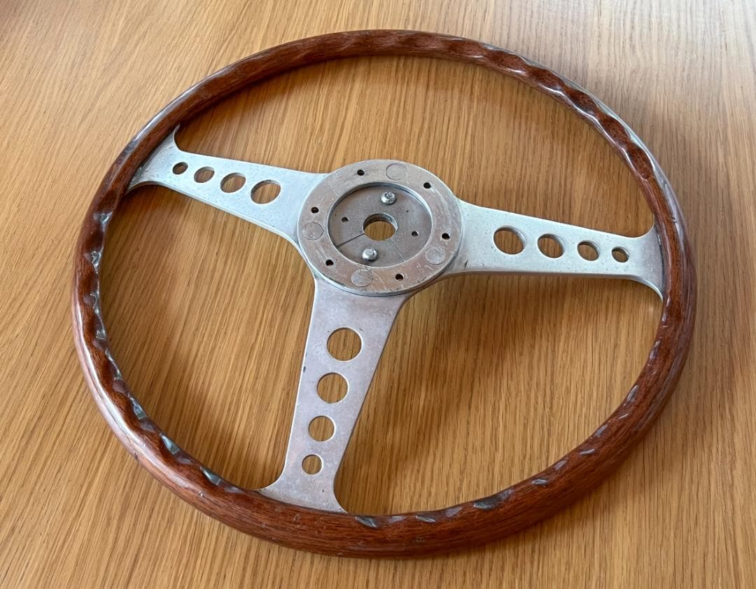 レスレストン グランプリ ウッドステアリング 390mm カラー付き 当時