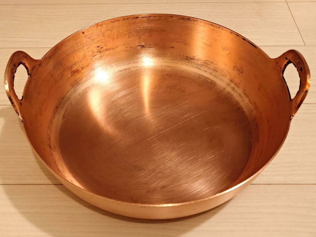 純銅製 業務用 大型 銅鍋 天ぷら鍋 35.5cm 板厚2mm 送料込み | 激安