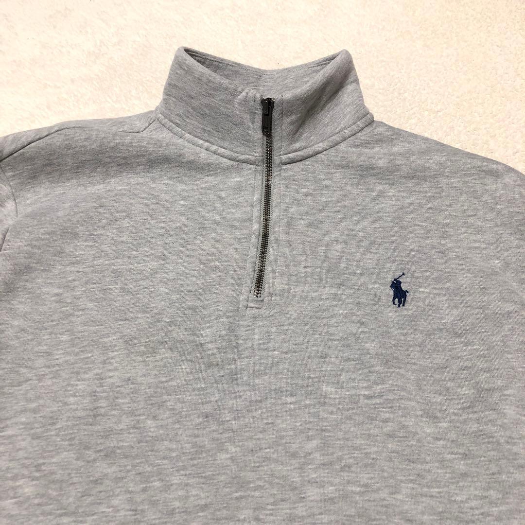 ポロラルフローレン ハーフジップスウェット 裏起毛 グレー 現行QR XL