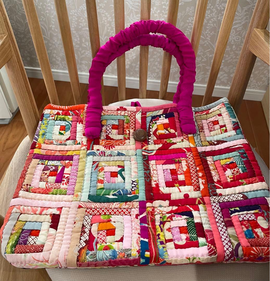 ちちんぷいぷい様専用 京都 正絹 手縫いパッチワークバッグ - メルカリ