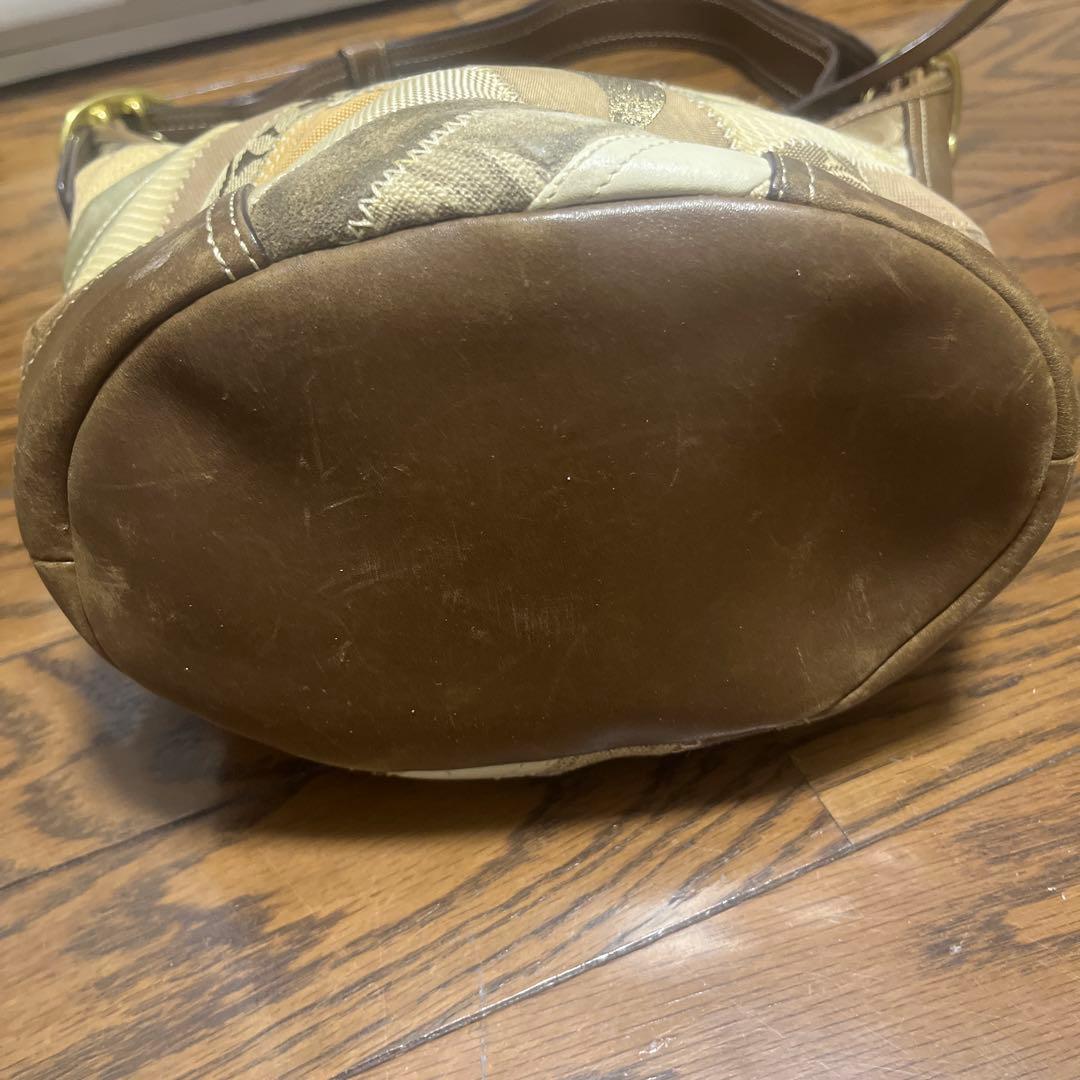 コーチ パッチワーク ショルダーバッグ バケツ型 シグネチャー