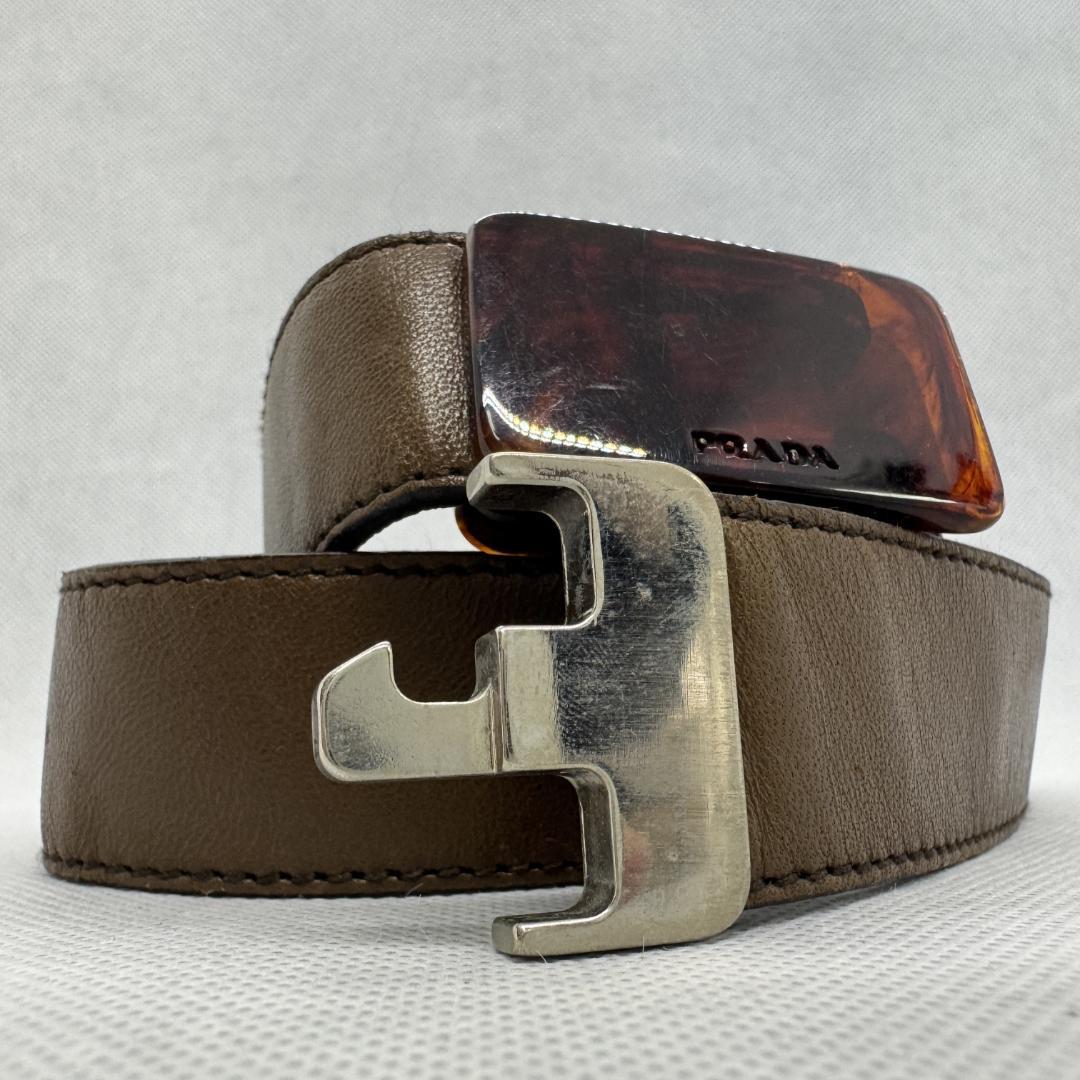 PRADA プラダ ベルト レザー べっ甲 4004 - メルカリ