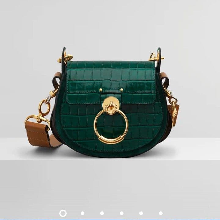 Chloeクロエショルダークロコtessグリーンエナメル型押し - メルカリ