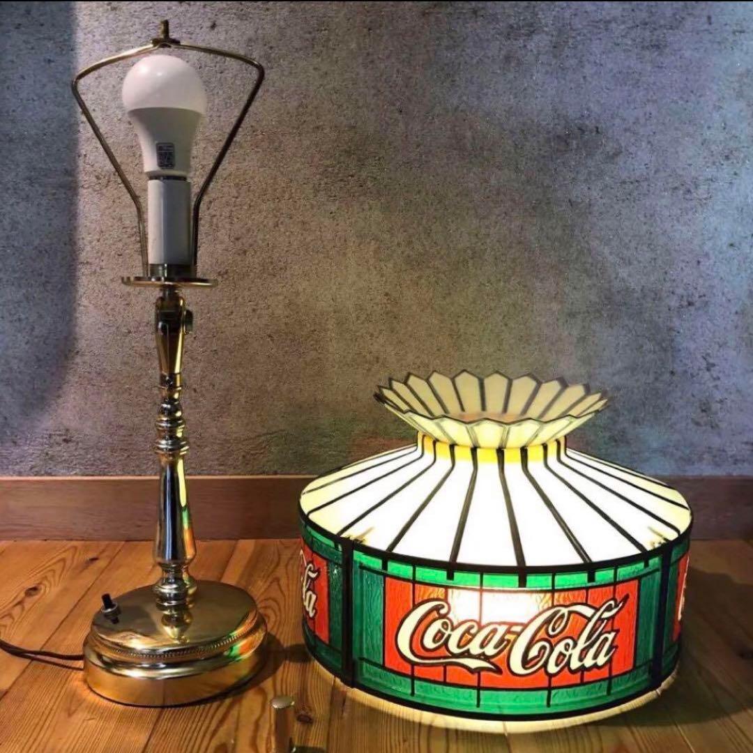 1970's コカコーラ ステンドグラス アドバタイジング ランプ ライト