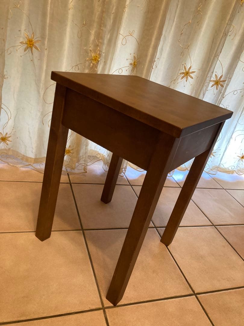 無印良品　木製サイドテーブル 引き出し付き ブラウン ナチュラル 【無印良品】木製サイドテーブル 引き出し付き（廃盤品