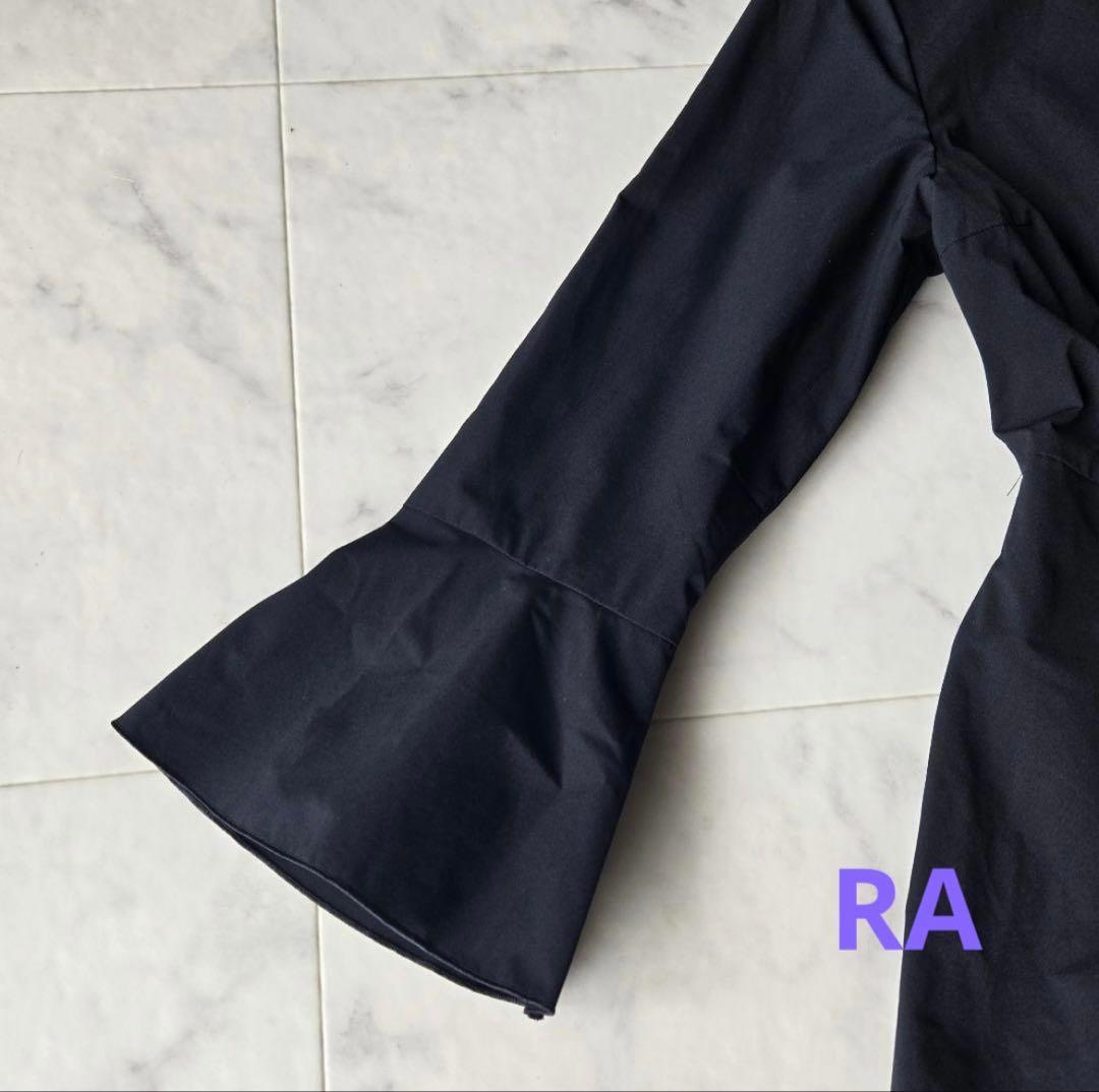 Ballsey ストレッチタフタ ボックスタックワンピース ネイビー 36