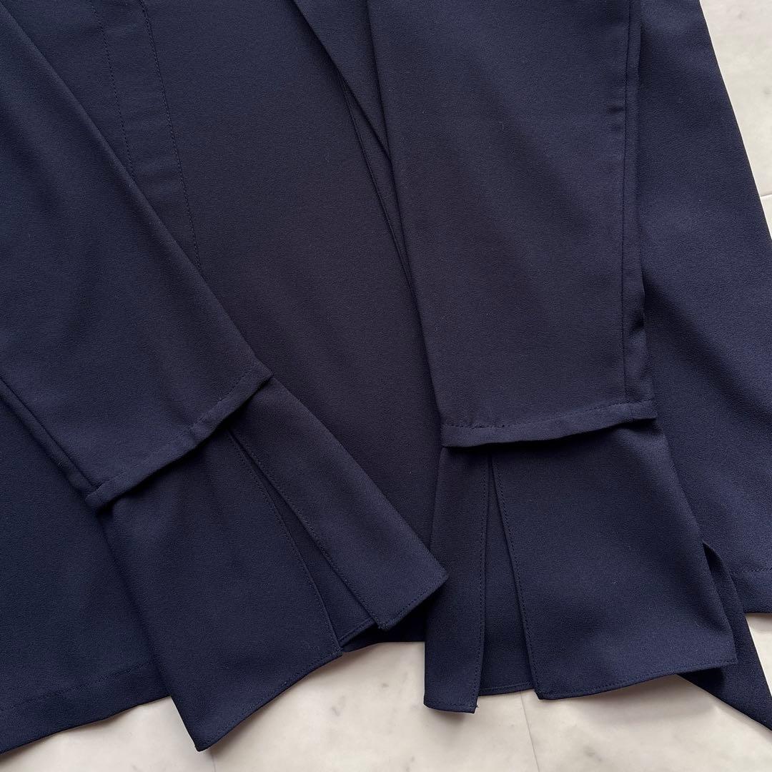 セオリー 美品 スカーフ付き ブラウス 紺 ネイビー ゆったり 洗える