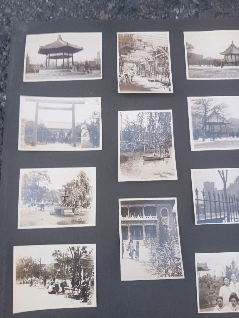 満州の古い写真 67枚 貼り付け アルバム 風景 人物 建築 風俗 戦前