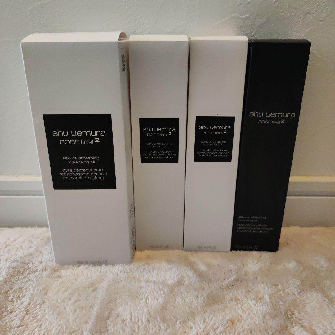 【新品】シュウウエムラ クレンジングオイル サクラ 450ml、150ml×3個 シュウウエムラ フレッシュ クリア サクラ クレンジング オイル 450ml