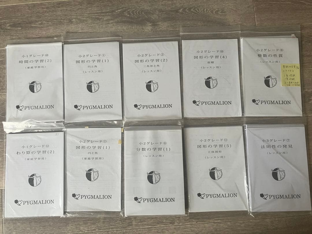 美品・袋入】ピグマリオン グレード別10冊セット 図形の学習 分数 整数