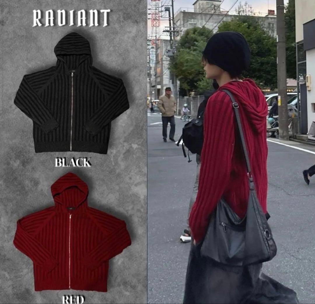 【即完】RADIANT ribknit zip damage hoodie Z_B_front.png?format=1500w