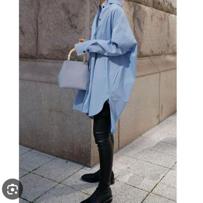 MACHATT ライトブルー オーバーサイズ シャツ