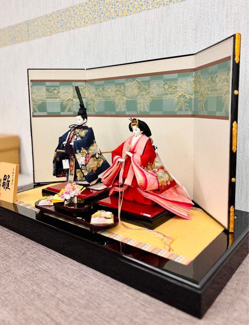 【新品　未使用】 【特価】　金彩刺繍立ち雛親王飾り 立親王飾り 金彩刺繍 75-10 | 雛人形（ひな人形）、五月人形、羽子板