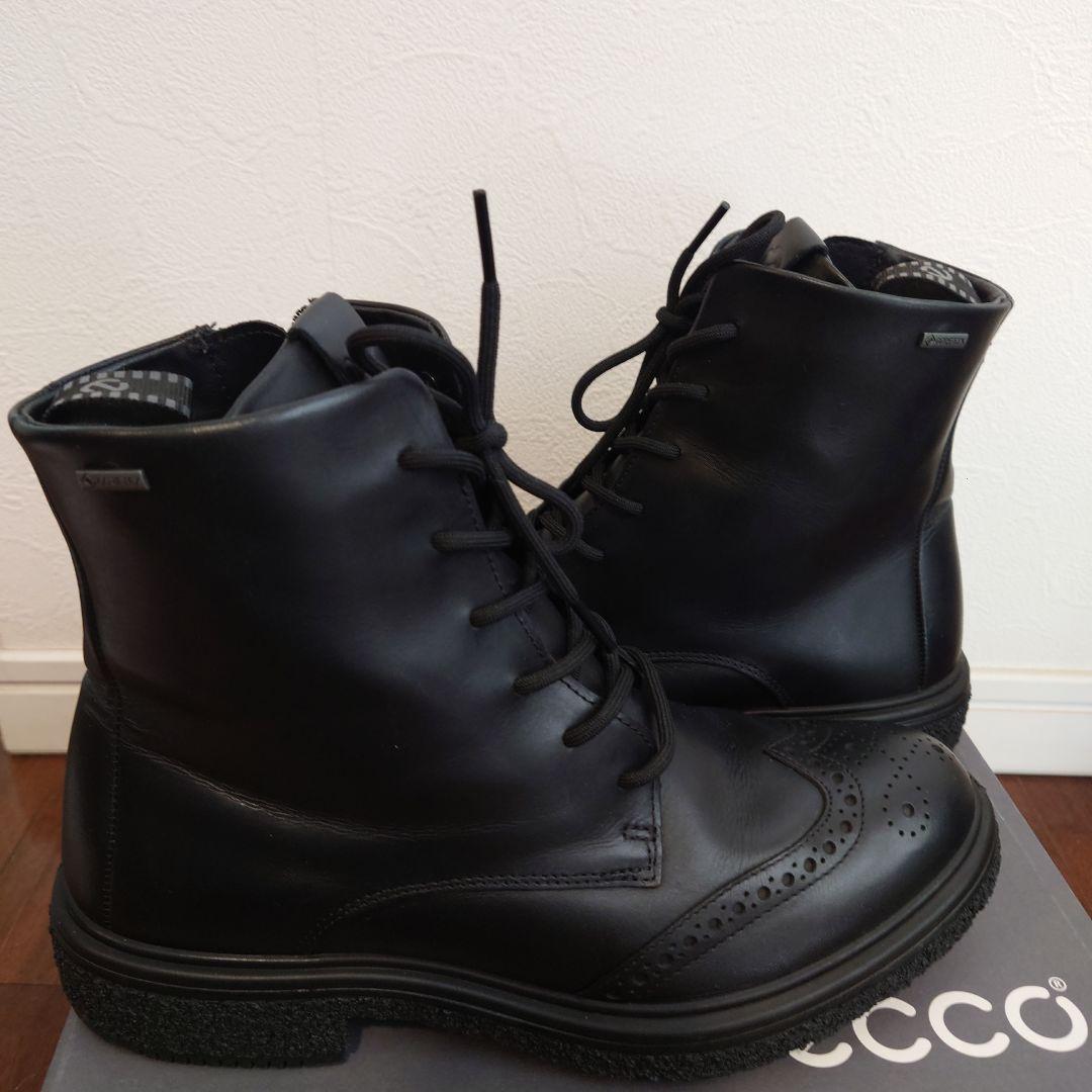 未使用 ECCO GORE-TEX 防水レザーブーツ 24.5cm
