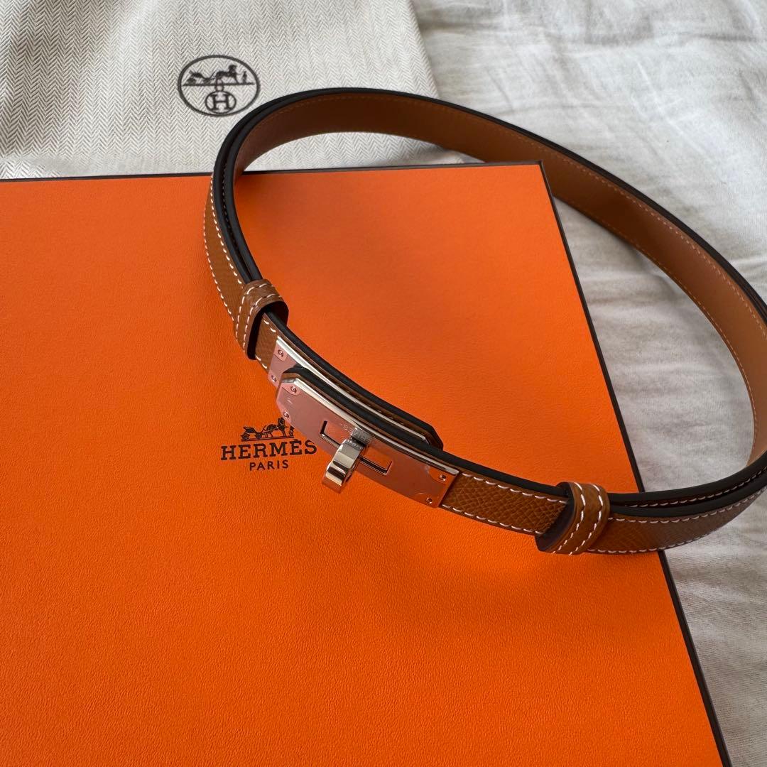 【新品】エルメスベルト《ケリー》18ゴールド 　シルバー金具