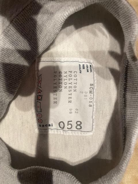 sacai トレーナー・スウェット サイズ2 SCM-058 - メルカリ
