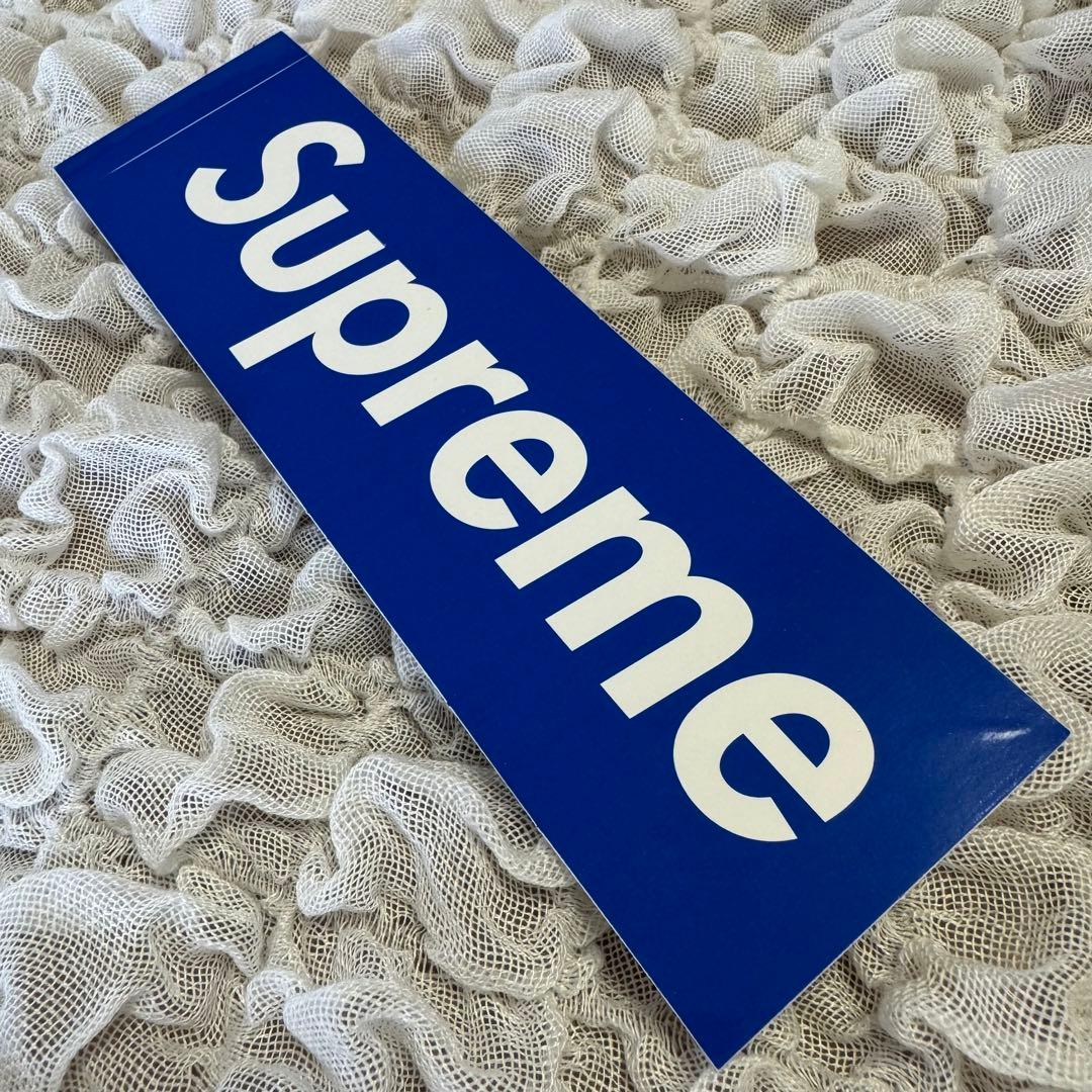 supreme 韓国ソウル 限定 青色BOXロゴステッカー/ソウルショップカード