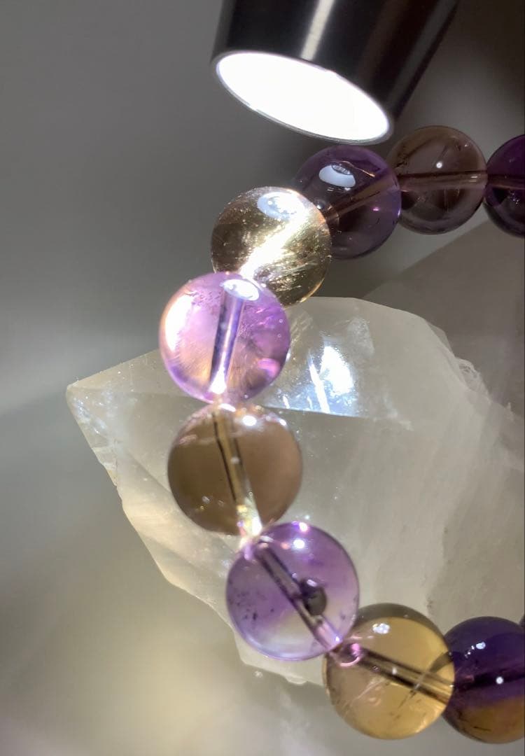 陰と陽のバランスのエネルギー【高品質】アメトリン ブレスレット