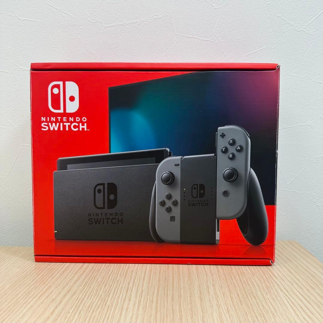 ✨美品✨Nintendo Switch グレー　付属品完備　任天堂スイッチ 任天堂（Nintendo） 新型 スイッチ Switch 本体 完品 ジョイコン Joy