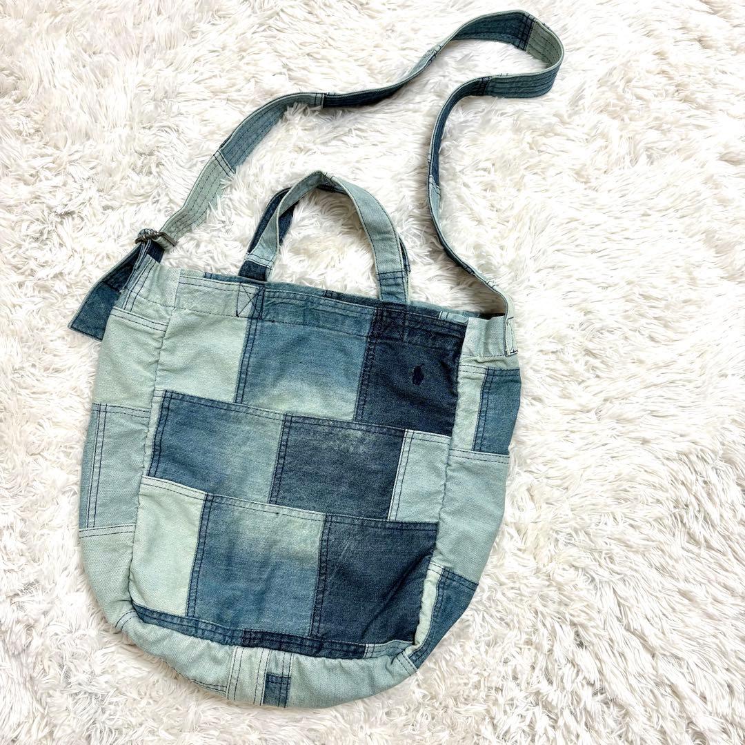 美品】ポロラルフローレン デニム パッチワーク トートバッグ - メルカリ