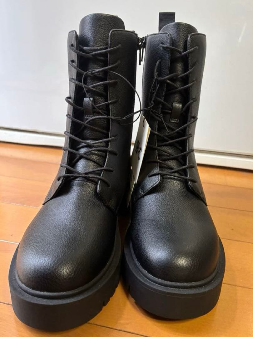 UNIQLO ブラック レースアップブーツ 24.0cm - メルカリ