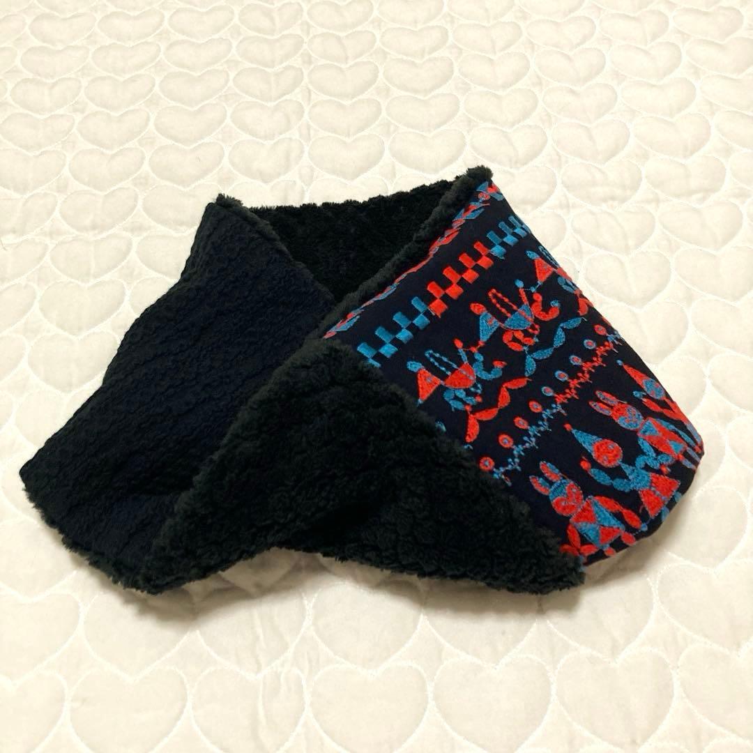 レア生地】 766 ひねりスヌード ネックウォーマー fun ファン ネイビー