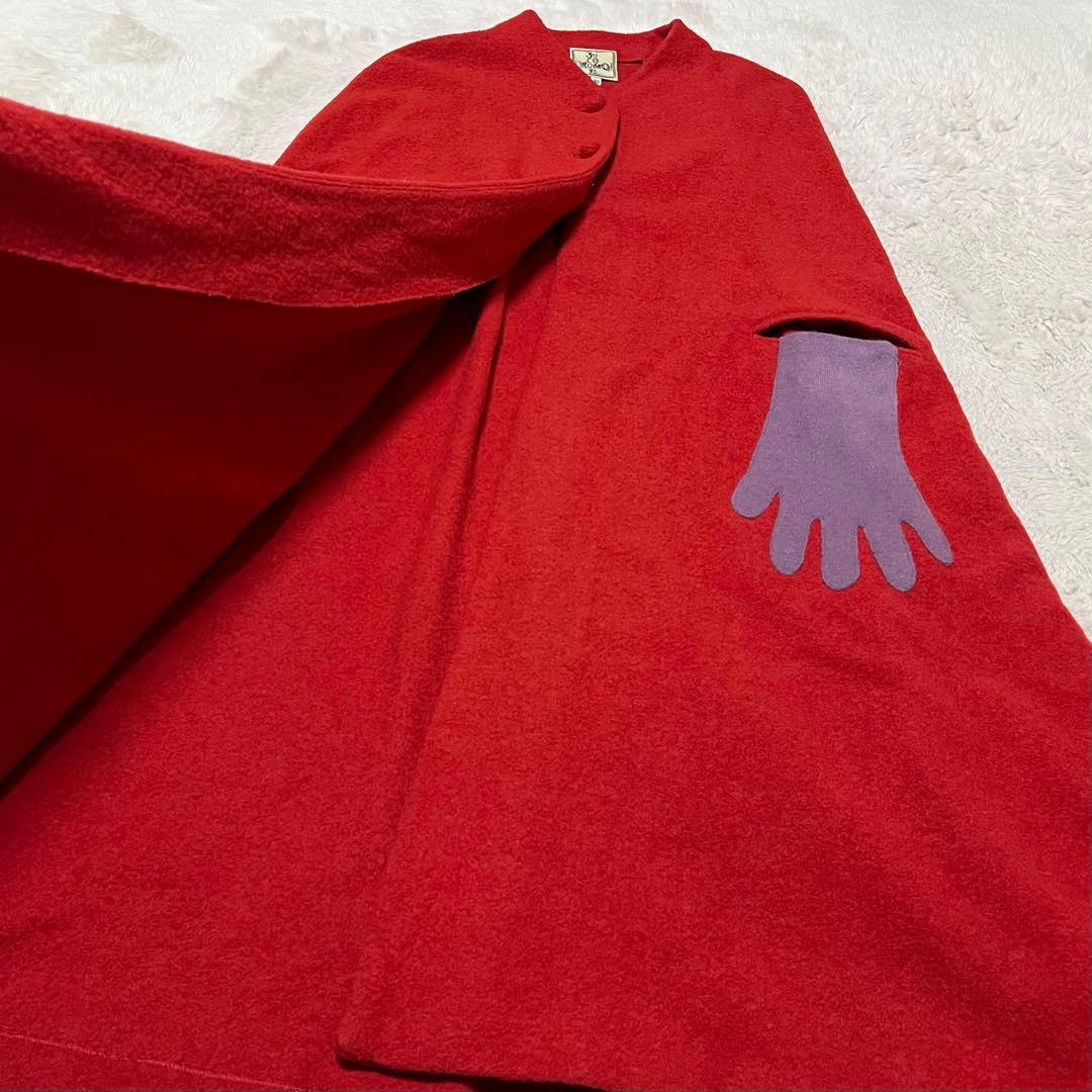 美品 ホコモモラ マント ケープ ポンチョ ロング コート 手袋 ノー