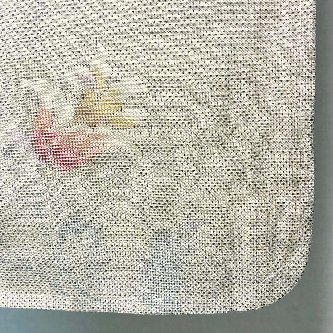 D272 本場白大島紬 花唐草 正絹 着物 袷 しつけ糸付き未使用極美品