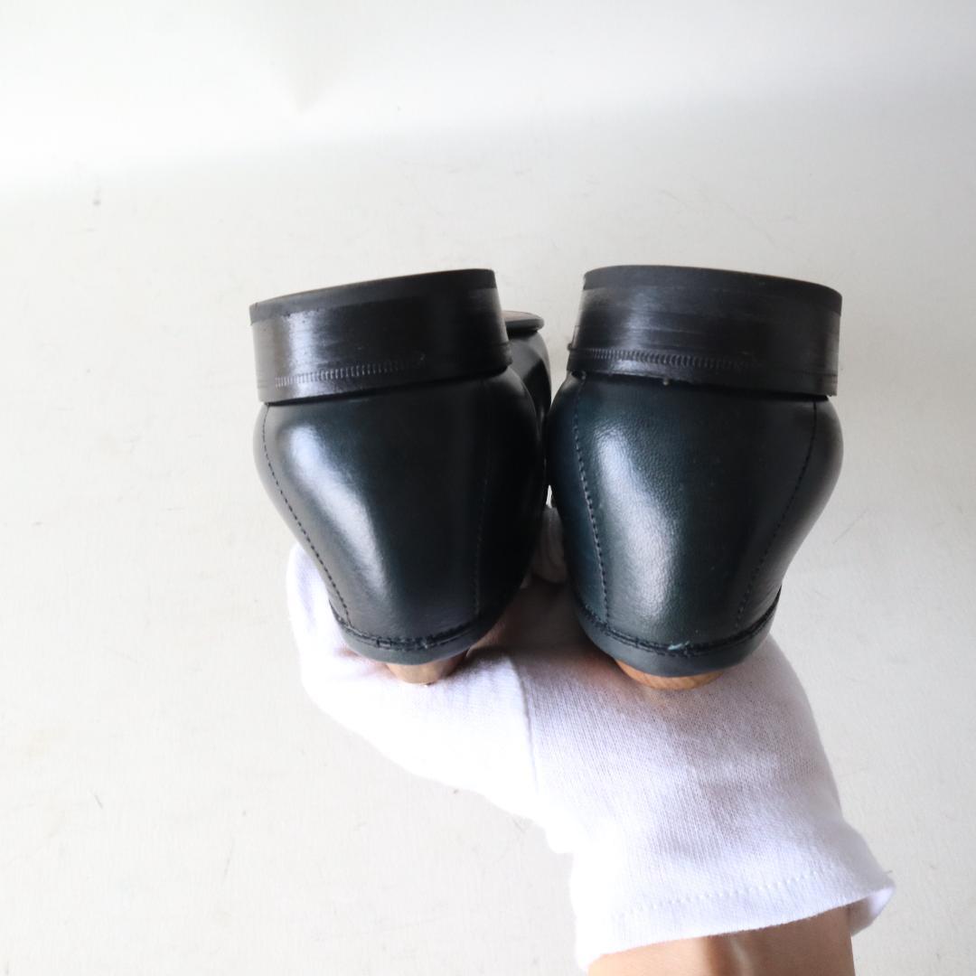 美品グッチ　ホースビットローファー　ダークネイビー×金　35.5 22.5cm